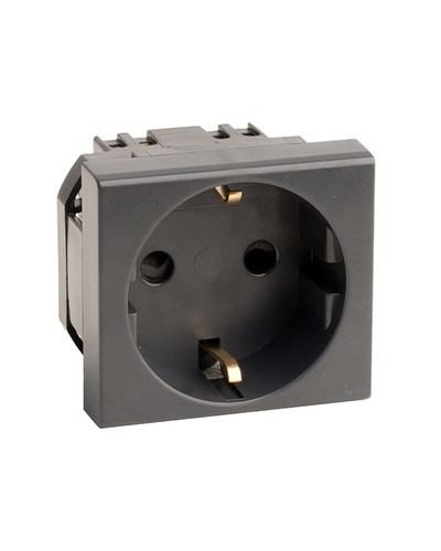 Розетка силовая 2Р+Е, со шторками, «Viva», 2 мод., цвет черный DKC (45205) в Оренбурге Аксессуары для кабель-канала Pintop.ru