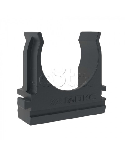 Держатель с защелкой D=25 (Черный) DKC (51025N) в Оренбурге Держатели, клипсы, скобы Pintop.ru