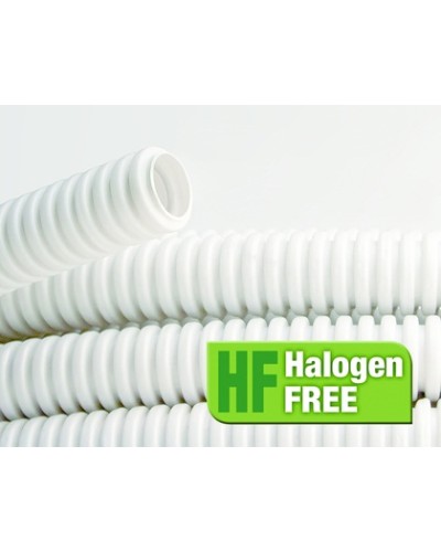 Труба ПЛЛ гибкая гофр. не содержит галогенов д.32мм, ПВ-0, с протяжкой,25м, цвет белый DKC 81832 в Оренбурге Труба гофрированная Pintop.ru