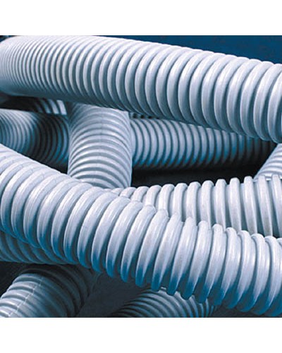 Труба ПВХ гибкая гофр. д.16мм, тяжёлая без протяжки, 100м, цвет серый DKC 90516 в Оренбурге Гладкая труба Pintop.ru