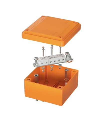 Коробка пластиковая FS с гладкими стенками и клеммниками IP56 100х100х50мм 6р 450V,6A, 4мм.кв DKC (FSB10604) в Оренбурге Распределительные коробки Pintop.ru