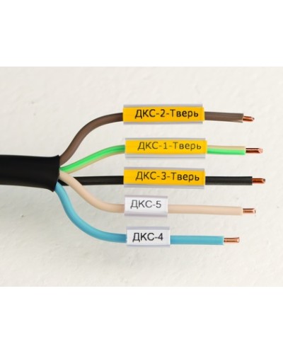 Маркировка для провода, гибкая, для трубочек. 4х12мм. Желтая DKC NUTFL12Y в Оренбурге Крепежные изделия Pintop.ru