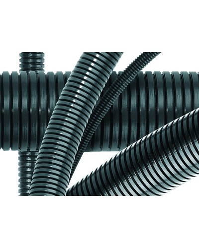 Труба гофрированная DN36мм, ПВ-0, D вн 36,3 мм, D нар 42,5 мм, полиамид 6, без протяжки DKC PA603643F0 в Оренбурге Труба гофрированная Pintop.ru