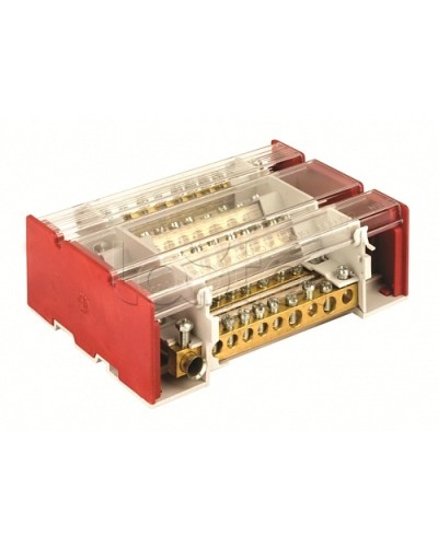 Блок распределительный на DIN рейку c выносной клеммой 4р 160А, 7х7мм 1х8мм 1х9мм 1х12мм DKC BD3160104 в Оренбурге Аксессуары для стоек и шкафов Pintop.ru