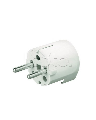 Вилка кабельная, бытовая с центральным вводом кабеля. Белая. IP20 16А 2P+E 230В DKC DIS1302063 в Оренбурге Аксессуары для стоек и шкафов Pintop.ru