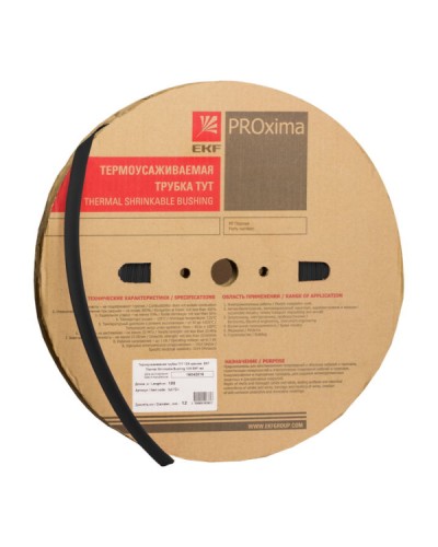 Термоусаживаемая трубка ТУТ нг 10/5 черная рулон EKF PROxima (tut-10-b) в Оренбурге Аксессуары для кабель-канала Pintop.ru