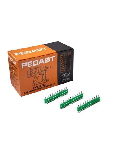 Гвозди 3,0*16 мм усиленные для монтажного пистолета (1000 шт/уп) FEDAST (fd3016eg) в Оренбурге Крепеж: Дюбели, шурупы, саморезы Pintop.ru