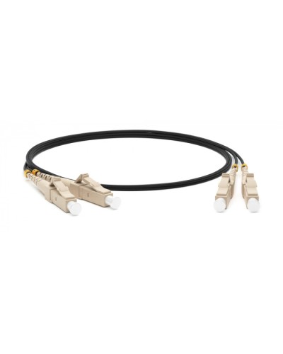 Патч-корд волоконно-оптический (шнур) MM 50/125, LC-ST, 2.0 мм, duplex, LSZH, 10 м Hyperline FC-D2-50-LC/PR-ST/PR-H-10M-LSZH-BK в Оренбурге Патч-корды оптические Pintop.ru