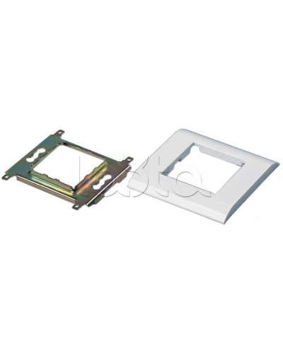 Панель лицевая 80х80 мм для модулей Mosaic 45x45 мм, металлический каркас Hyperline FP-M45-1-WH в Оренбурге Аксессуары для кабель-канала Pintop.ru