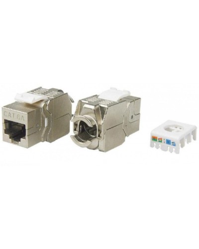 Вставка Keystone Jack RJ-45(8P8C) Hyperline KJ8-8P8C-C6A-180-TLS-SH-F-WH в Оренбурге Модули Keystone Pintop.ru