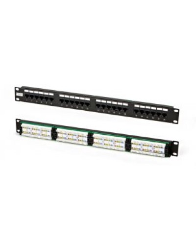 Патч-панель высокой плотности 19, 0.5U, 24 порта RJ-45, категория 5e, Dual IDC Hyperline PPHD-19-24-8P8C-C5e-110D в Оренбурге Патч панель Pintop.ru