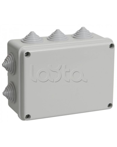 Коробка распаячная KM41241 для о/п 150x110x70мм IP44 10 кабель вводов IEK (UKO10-150-110-070-K41-44) в Оренбурге Распределительные коробки Pintop.ru