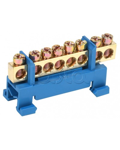 Шина нулевая изолированная с одним угловым изолятором ШНИ-6x9-8-С-С IEK (YNN10-69-8P-K07) в Оренбурге Клеммные колодки Pintop.ru