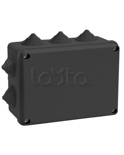 Коробка расп. КМ41242 150х110х70мм IP55 10 вв. черная IEK (UKO11-150-110-070-K02-55) в Оренбурге Распределительные коробки Pintop.ru
