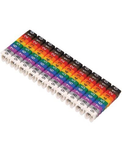 Маркер кабельный МКН комплект цифр 0-9 4мм2 (100шт/упак) IEK (UMK04-02-09) в Оренбурге Аксессуары для кабель-канала Pintop.ru