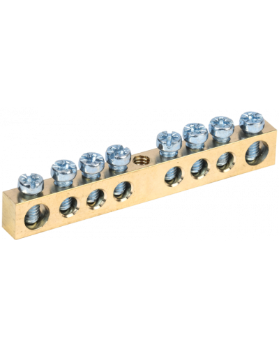 Шина нулевая на DIN-изолятор ШНИ-6x9 8/1 IEK (YNN10-08-100) в Оренбурге Клеммные колодки Pintop.ru