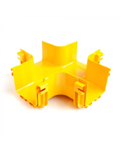 Х-соединитель оптического лотка 120 мм, монтаж без соединителей, желтый LANMASTER (LAN-OT120-XT/NC) в Оренбурге Коммутационные изделия Pintop.ru