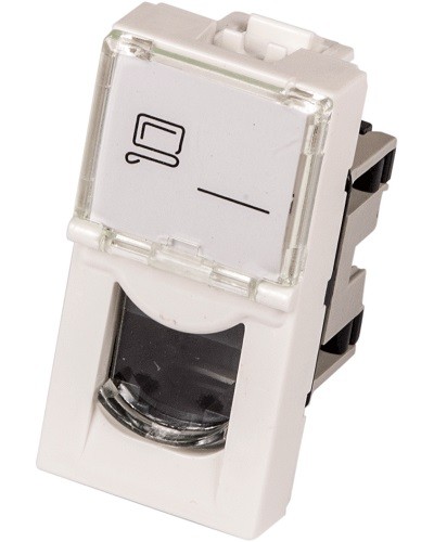 Вставка Mosaic 22.5x45, RJ-45 UTP, белая LANMASTER (LAN-SIP-22U5E-WH) в Оренбурге Коннекторы и разъемы Pintop.ru