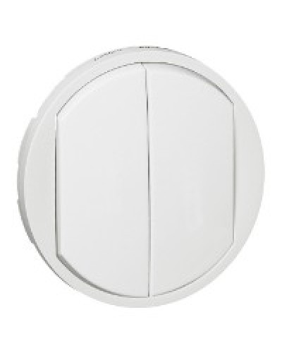 Лицевая панель для выключателя двойного белый Celiane Legrand 068002 в Оренбурге Аксессуары для кабель-канала Pintop.ru