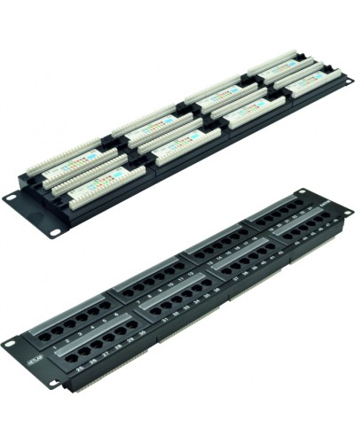 Панель коммутационная 19, 2U, 48 портов,Кат.5e NETLAN EC-URP-48-UD2 в Оренбурге Патч панель Pintop.ru