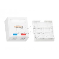 Корпус настенной розетки 2 порта NIKOMAX (NMC-MB2P-ST-WT)
