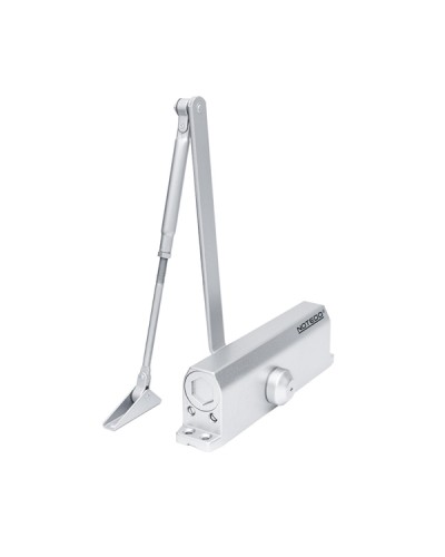 Доводчик NOTEDO DC-110 DA EN3-4, с задержкой закрывания, с рычажной тягой, (белый) (RAL9016) в Оренбурге Доводчики Pintop.ru