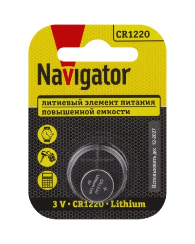 Элемент питания Navigator 93 825 NBT-CR1220-BP1 в Оренбурге Электротехническое оборудование Pintop.ru