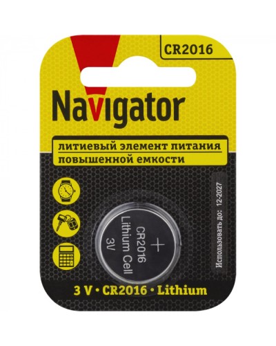 Элемент питания Navigator 93 821 NBT-CR2016-BP1 в Оренбурге Электротехническое оборудование Pintop.ru