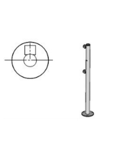 Стойка ограждения с отверстием под фиксатор 2 муфты L-образная, Oxgard Стойка ограждения с отверстием под фиксатор L-образная, 2 муфты слева (ВЗР 1996.09.52) в Оренбурге Ограждения Pintop.ru