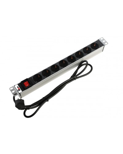 Блок розеток 1U, 8 розеток Schuko Rem R-16-8S-V-440-3 в Оренбурге Блоки розеток Pintop.ru