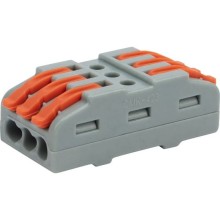 Клемма соединительная многоразовая проходная 3 полюса, серая (25 шт./уп.) REXANT (07-6263-3)