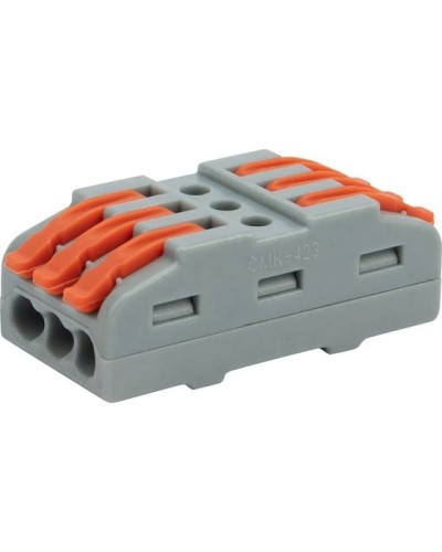 Клемма соединительная многоразовая проходная 3 полюса, серая (25 шт./уп.) REXANT (07-6263-3) в Оренбурге Монтажные материалы Pintop.ru