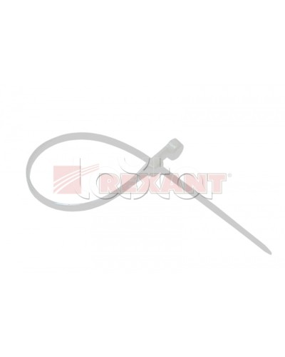 Хомут-стяжка нейлоновый под винт 2.5х100 мм белый (100шт/уп) REXANT 07-0104 в Оренбурге Стяжки-хомуты Pintop.ru