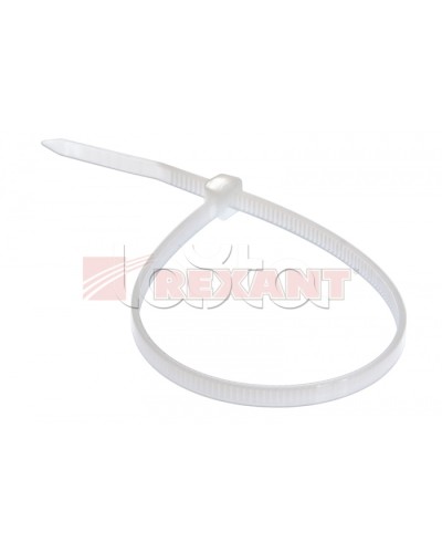 Хомут-стяжка нейлоновый, многоразовый 8x200 мм СКМ-200 белый (100шт/уп) REXANT 07-0209 в Оренбурге Стяжки-хомуты Pintop.ru