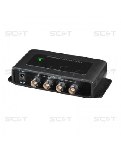 Усилитель-разветвитель видеосигнала HDCVI / TVI / AHD (1вх./4вых.) SC&T CD104HD в Оренбурге Видеоусилители, Модуляторы, Делители Pintop.ru