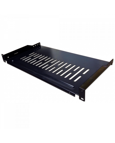 Полка фронтальная, с возможностью установки заднего фиксатора, 250 мм, 1U, 18 кг TWT (TWT-CB-SFBF250-1U/18) в Оренбурге Полки для шкафов и стоек Pintop.ru