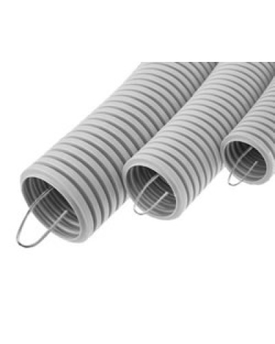 Труба гофрированная ПВХ легкая, с зондом диам. 32 мм (25м), огнестойкость. E15-E90 Экопласт 10132-Е90 в Оренбурге Труба гофрированная Pintop.ru