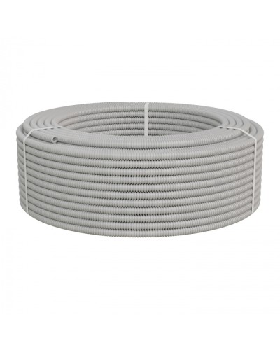 Труба ПНД-FRUF гофрир. легкая, с зондом, без галогена, трудногорючая, атмосферостойкая,цвет серый, диам. 16мм (100м) Экопласт (20116HFR-UF) в Оренбурге Труба гофрированная Pintop.ru