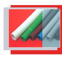 Труба гофрированная HFFR легкая диам 40 мм, с зондом, без галогена, трудногорючая, цвет серый Экопласт 20140HFR