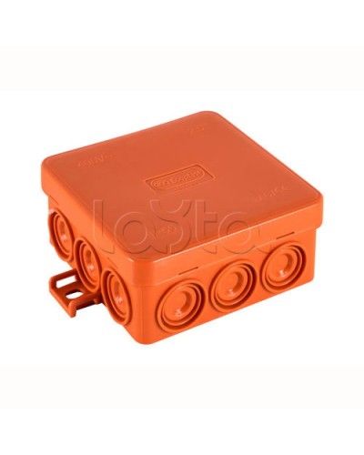 JBL085 Коробка огн. E110, о/п 85х85х38мм, без галогена, 12 вых., IP55, 3P, (0,15-2,5 мм2), цвет оранж. Экопласт (43065HF) в Оренбурге Распределительные коробки Pintop.ru