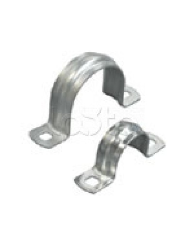 Скоба оцинкованная с двумя отверстиями для трубы D25мм, м.о.8,5-6,0мм (1уп=100шт) Экопласт (43625P) в Оренбурге Держатели, клипсы, скобы Pintop.ru