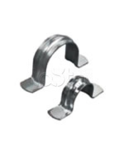 Скоба оцинкованная двухлапковая без монтажного отверстия, для трубы D63мм (1уп = 50шт) Экопласт (43661) в Оренбурге Держатели, клипсы, скобы Pintop.ru