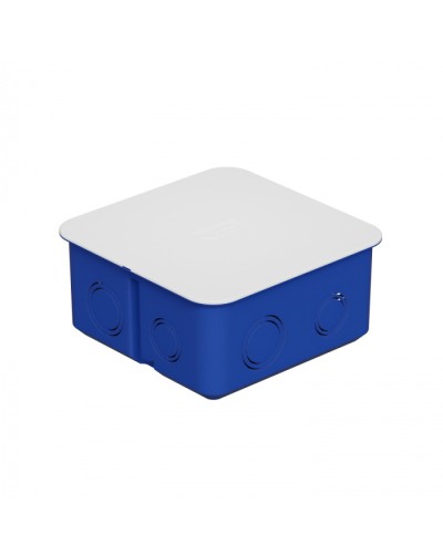 Коробка распределительная c/п. с крышкой, 100х100х50мм, IP30 цвет синий Экопласт (44656) в Оренбурге Распределительные коробки Pintop.ru