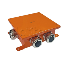 SMB120 Коробка металлическая, огн. E-110,о/п 120х120х60, 4 метал. гермоввода, IP66, 12P, (1,5-4 мм2), цвет оранж. Экопласт (56174)