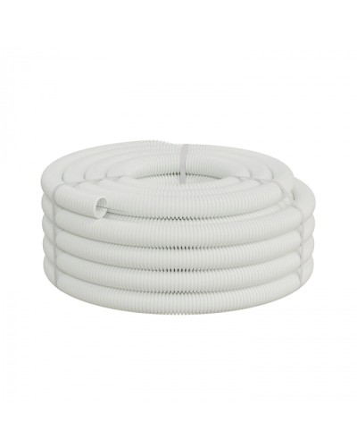 Труба ПП HF-FR гофрир. тяжелая, с зондом, без галогена, ПЛЛ50мм Экопласт (61150HFR-W) - Труба ПП HF-FR гофрир. тяжелая, с зондом, без галогена, ПЛЛдиам.50мм ПВ-0 (15м) цвет белый 1 палл.=630м Экопласт в Оренбурге Труба гофрированная Pintop.ru