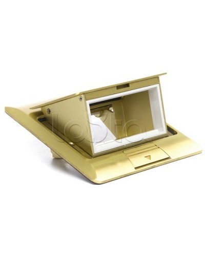 Люк в пол на 2 модуля (45х45мм), латунь Экопласт 70020 в Оренбурге Системы лючков и колонн Pintop.ru