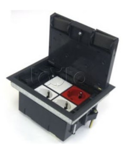 Люк в пол на 4 модуля (45х45 мм), с суппортом и коробкой, стальной Экопласт 70040 в Оренбурге Системы лючков и колонн Pintop.ru