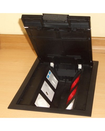 Люк в пол на 6 модулей (45х45мм) с суппортом и коробкой, пластик Экопласт 70062 в Оренбурге Системы лючков и колонн Pintop.ru