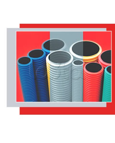 NR110 Двустенная труба ПНД жёсткая, тип 750, SN16, D110мм (1шт=6м) цвет красный Экопласт (80110-6) в Оренбурге Труба гофрированная Pintop.ru