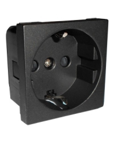 Розетка с заземляющими контактами и защитными шторками, (черный бархат) LK45 Экопласт (851408) в Оренбурге Аксессуары для кабель-канала Pintop.ru